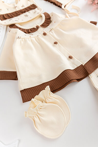 Babymod Frill Collar Front Buttoned Floral Baby Girl 5 Piece Hospital Outlet Baby Set