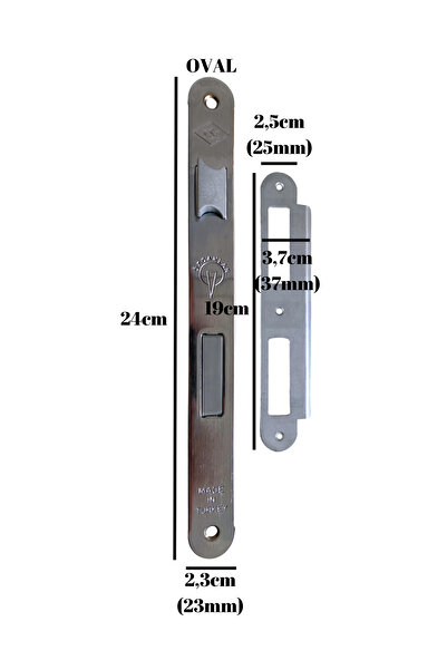 ÖZCANLAR KİLİT OVAL 40mm Gömme Sessiz İç Kapı ODA Kilidi (WC)(23mmx40mm)