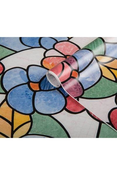 d-c-fix 346-0117 Self Adhesive Flower Patterned Glass Stained Glass - 45cm X 2Mt