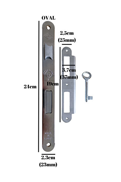 ÖZCANLAR KİLİT OVAL 40mm Gömme Sessiz İç Kapı ODA Kilidi (ODA)(23mmx40mm)