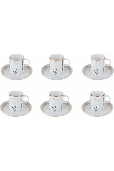 Porland Botanical White Coffee Set 12 Pieces