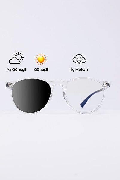 Focus On Erica Crystal Black Blue Photochromic Screen Glasses with Light Filter