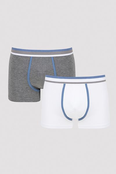 Penti Stripe Grey White 2-pack Mid Boxer