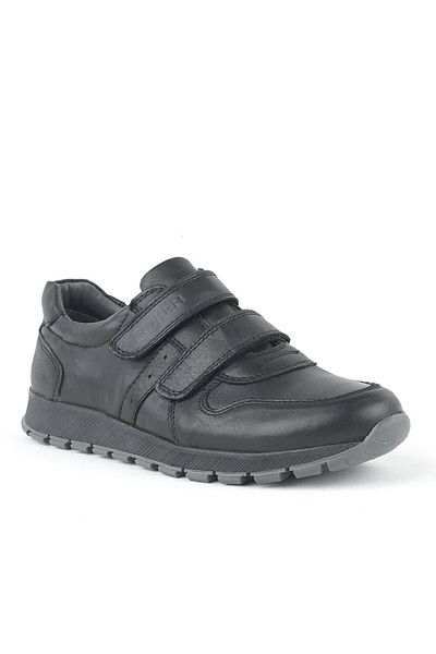 Rakerplus Pantofi sport pentru copii din piele naturală cu velcro negru