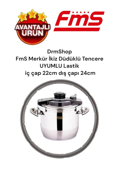 shopdrm DrmShop FmS Merkür  İkiz 4-6-Lt UYUMLU Silicone Düdüklü Tencere Lasti...