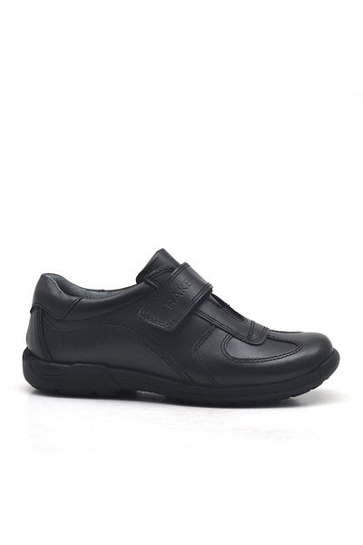 Rakerplus Pantofi școlari pentru bărbați din piele naturală cu velcro negru