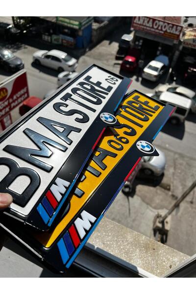BMASTORE06 M Bmw Uyumlu Logolu Pleksi Plakalık (1 ÇİFT, 2 ADET)