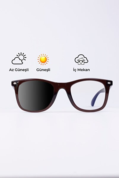 Focus On Loki Brown | Fotokromik Mavi Işık Gözlüğü | Tek Cam Otomatik Kararma