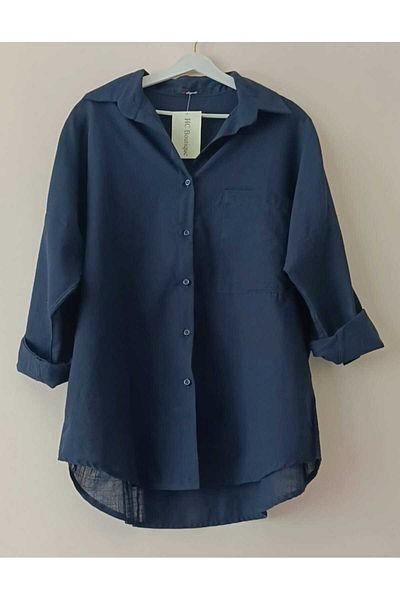 HC Boutique Голяма ленена риза с един джоб