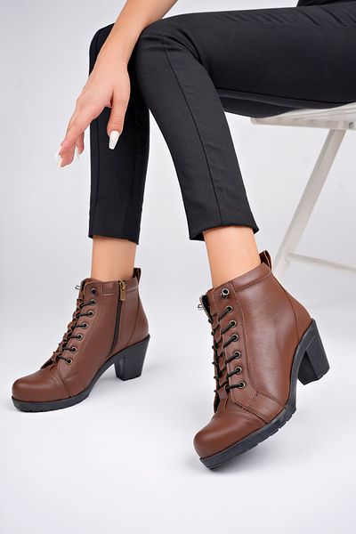 Deripabuc Brown Genuine Leather Women's Boots - Dp37-0858