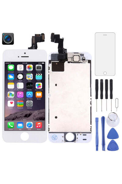 indirimplus iPhone 5S LCD Ekran +Tamir Seti Beyaz Ön Kameralı