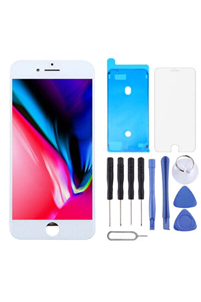 indirimplus iPhone 8 Plus LCD Ekran +Tamir Seti Beyaz
