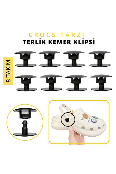 ipekbazaar 8-Piece Belted Rivet Slippers Set - Durable Plastic Snap-On Belt Clip for 2 Pairs of Slippers