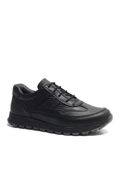 Rakerplus Pantofi de școală sport pentru băieți din piele naturală neagră