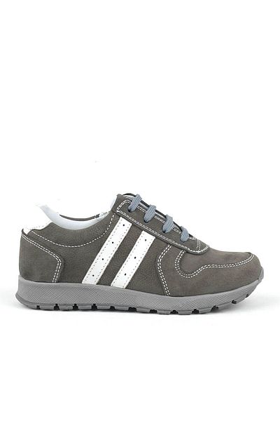 Rakerplus Pantofi sport din piele gri cu fermoar