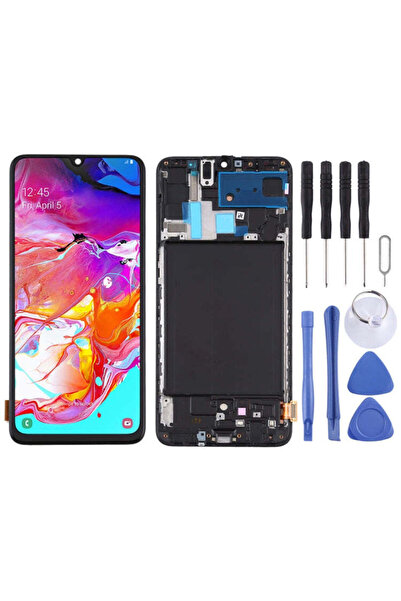 indirimplus . Galaxy A70 SM A705 LCD Ekran Siyah Çerçeveli OLED +Tamir Seti