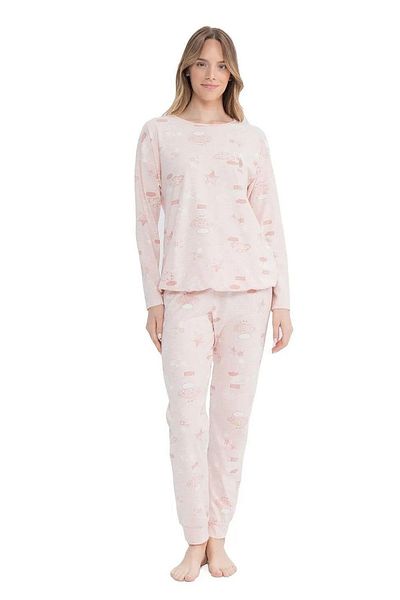 U.S. Polo Assn. Us Polo Assn. 17120 Star Patterned Long Sleeve Elastic Leg Pajama Set