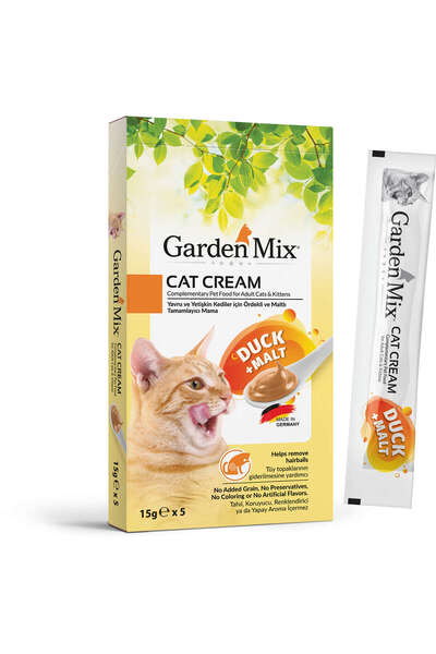 Gardenmix GARDEN MIX KEDI KREMASI ÖRDEK+MALT 5 X 15 GR X 3 ADET