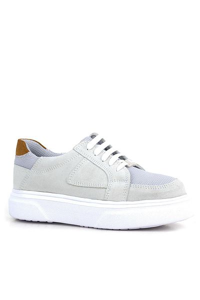 Rakerplus Genuine Leather Gray Lace-Up Children's Casual School Shoes