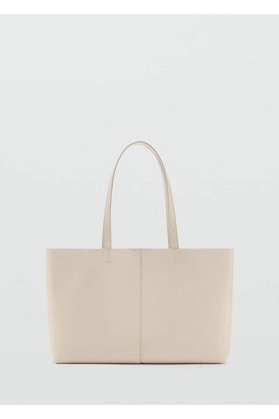 MANGO Woman Geantă shopper aspect piele