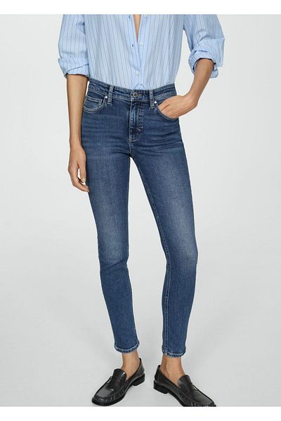 MANGO Woman Pantaloni skinny cu talie medie