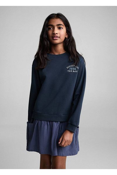 MANGO Kids Besticktes Sweatshirtkleid