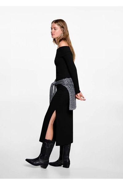 Mango Teen Rochie lungă cu umăr deschis