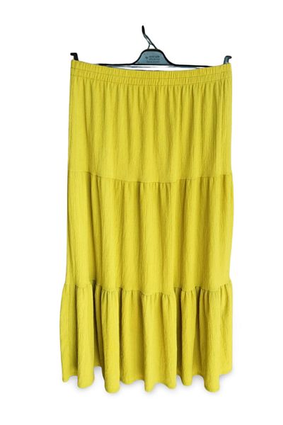 Royaleks Group Elastic Waist Wrap Fabric Skirt Mother's Skirt Long Prayer Skirt Green Size 44-52