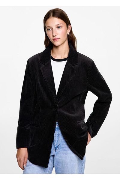 Mango Teen Sacou blazer din catifea
