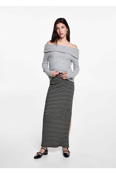 Mango Teen Striped Skirt with Slits