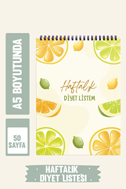 Srctech دفتر ملاحظات لتتبع النظام الغذائي بحجم A5 مكون من 50 صفحة