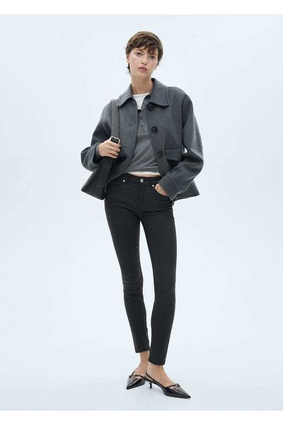 MANGO Woman Waxed Push-Up Skinny Jean Trousers