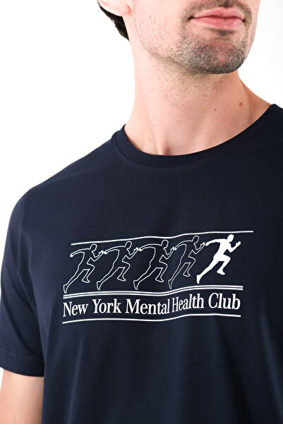 Coredra New York Mental Health Club Regular Fit T-shirt Muškarci - Mornarsko ...