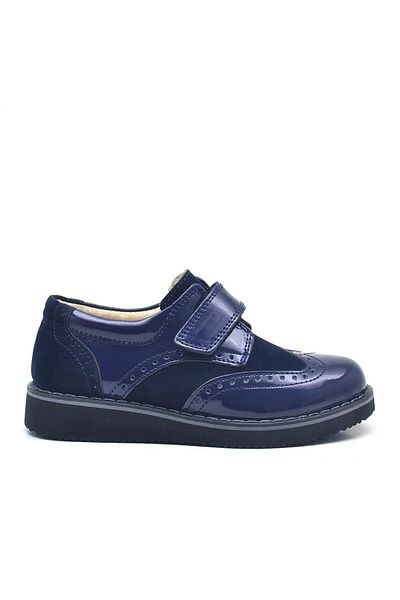 Rakerplus Hidra Navy Blue Patent Leather Velcro Casual Boys' Shoes