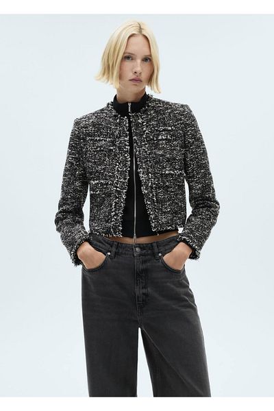 MANGO Woman Seamless Tweed Jacket