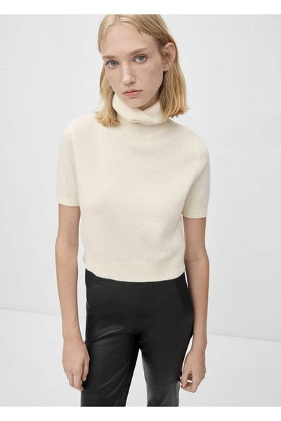 MANGO Woman 100% Cashmere Short-Sleeved Sweater