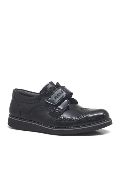 Rakerplus Pantofi de școală pentru bărbați, din piele lacuată Hidra, cu velcro