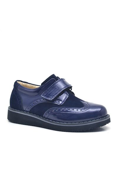 Rakerplus Hidra Navy Blue Patent Leather Velcro Casual Boys' Shoes