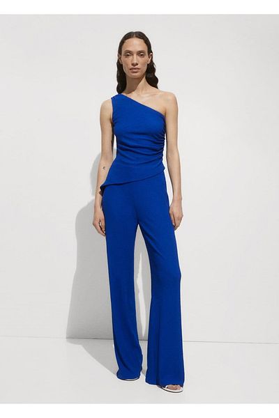 MANGO Woman Asymmetrische Bluse mit Kordelzug