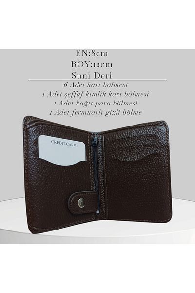 MK butik Мъжки портфейл с много отделения, кожен, за карти, тип „слънчево“
