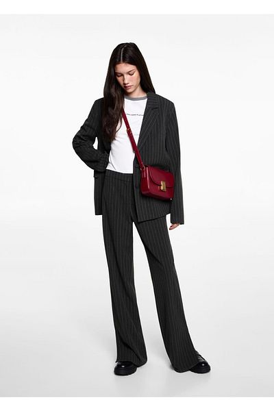 Mango Teen Striped fabric trousers