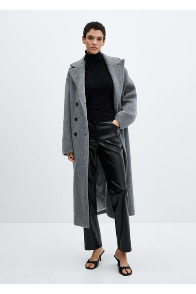 MANGO Woman Straight Cut Animal Pattern Trousers