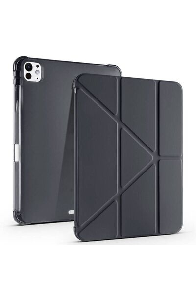 EHZ TEKNOLOJİ حافظة ثلاثية قابلة للطي متوافقة مع iPad Pro 13 (2024) مع حجرة قلم رصاص ووضع النوم