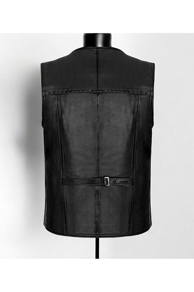 HAN DERİ Genuine Leather Classic Vest