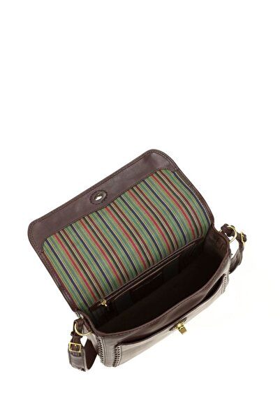 GÖN Hand Made Kahve Kadın Postacı Çantası Bahar