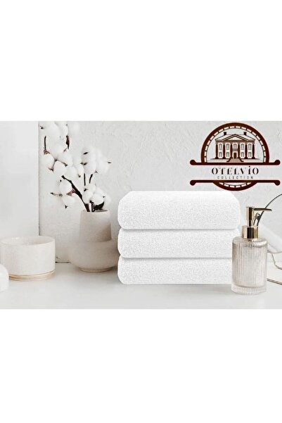 OTELVIO Set od 3 bela 100% pamuk ručnika za ruke 50x90 cm, hotelski ručnici