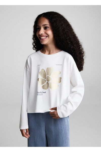 MANGO Kids Βαμβακερό μπλουζάκι με σχέδια