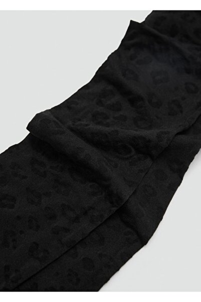 MANGO Woman Leopar Desenli Şeffaf Ince Çorap