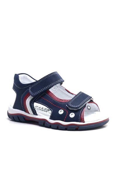 Rakerplus Αγορικά σανδάλια από γνήσιο δέρμα Navy Blue Velcro