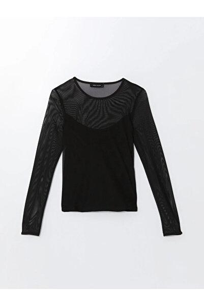 LC Waikiki LCW Vision Yeni Siyah Bisiklet Yaka Kadın Bluz